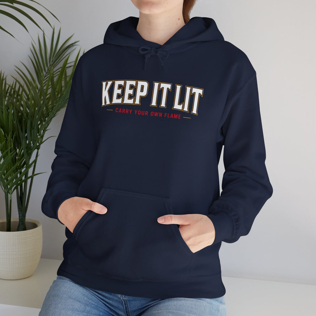 Keep It Lit Hoodie — Vintage Collegiate Graphic Hooded Sweatshirt