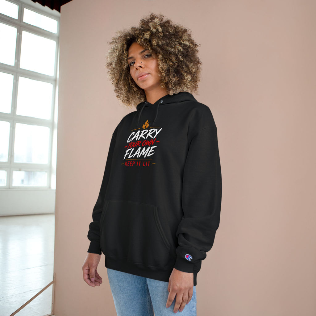 Carry Your Own Flame Hoodie — Inspirational Fire Graphic Pullover