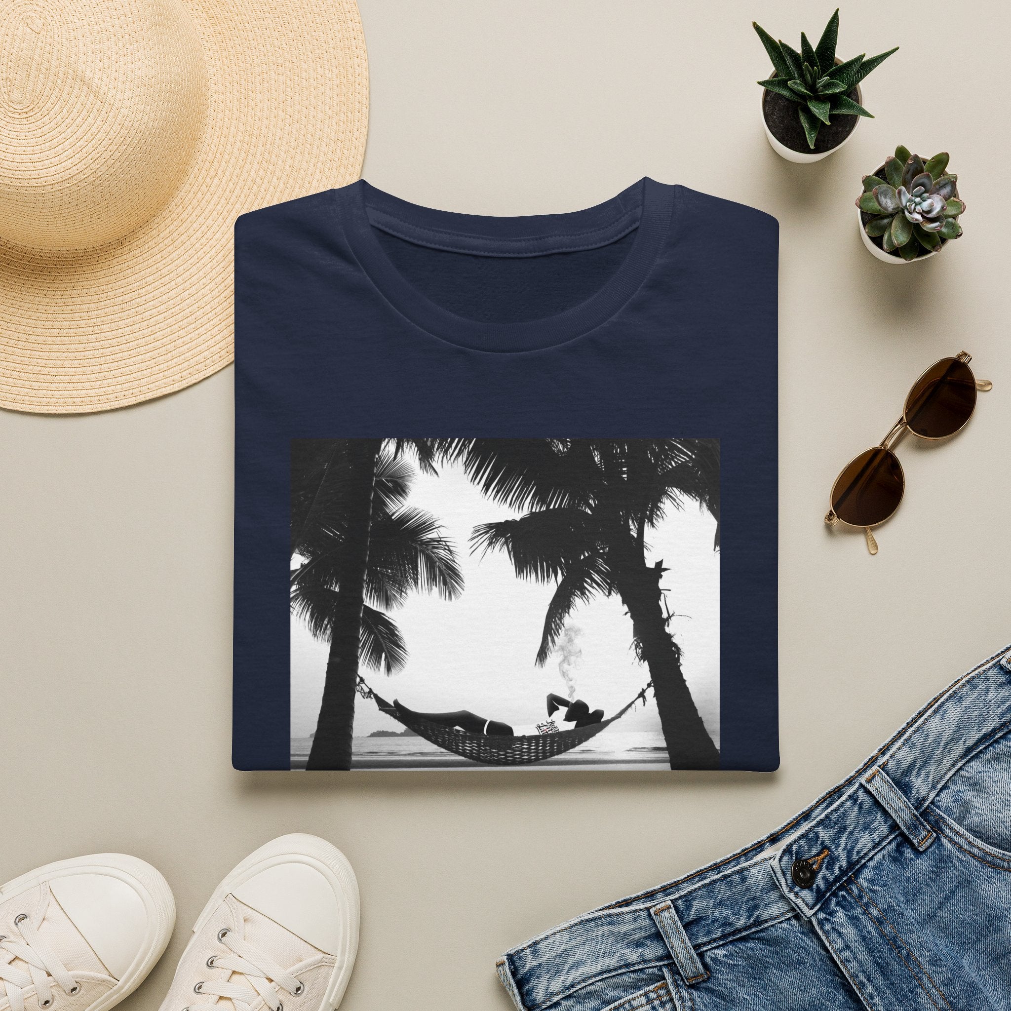 Palm Tree Hammock T-Shirt — "Keep It Lived" Tropical Graphic Tee