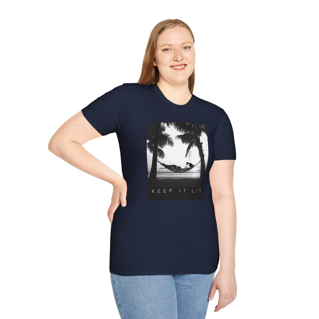 Palm Tree Hammock T-Shirt — "Keep It Lived" Tropical Graphic Tee