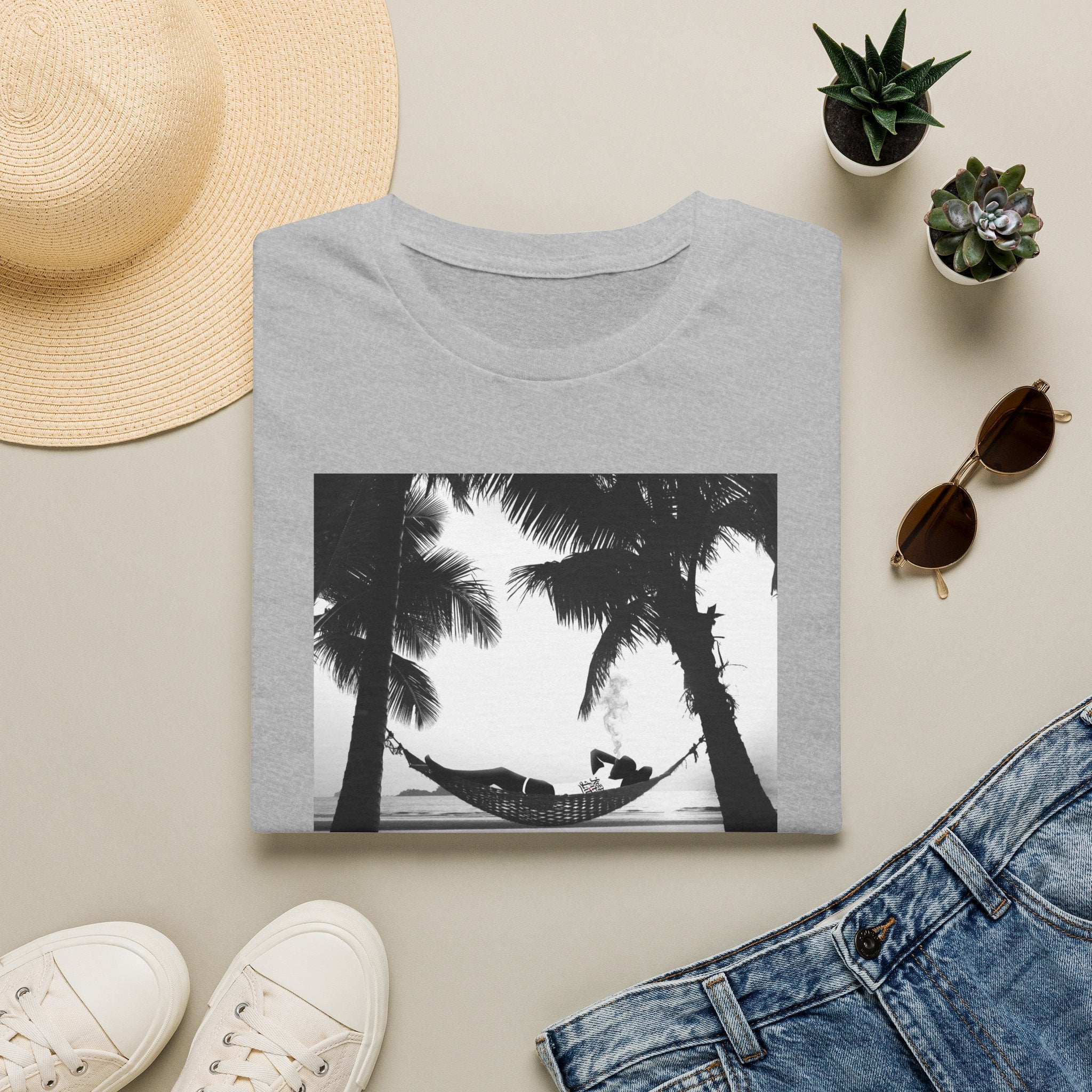 Palm Tree Hammock T-Shirt — "Keep It Lived" Tropical Graphic Tee