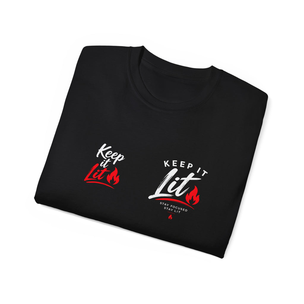 Keep It Lit Graphic Tee — "Keep It Lit" Fire Logo T-Shirt