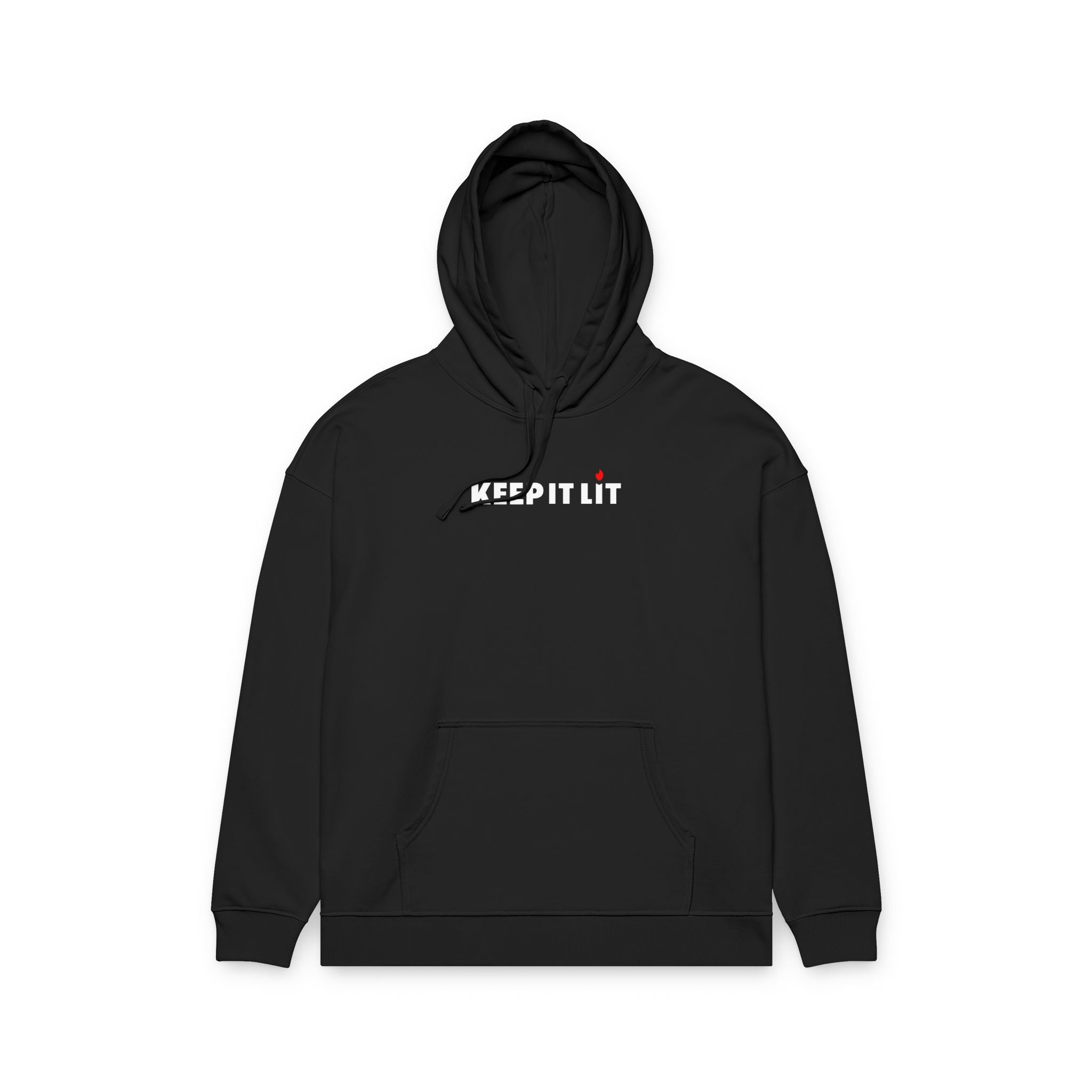 Keep It Lit Hoodie — Organic Relaxed Black Pullover