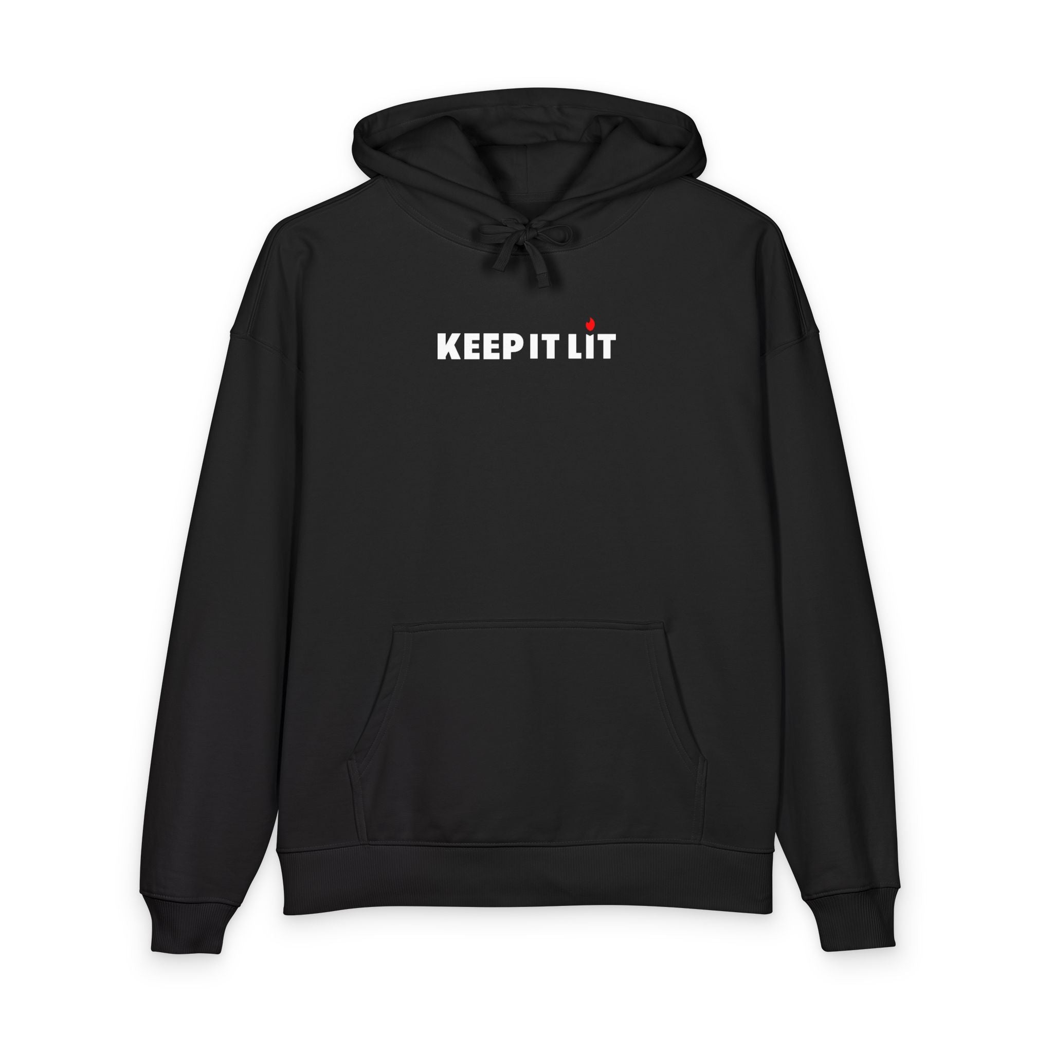 Keep It Lit Hoodie — Organic Relaxed Black Pullover