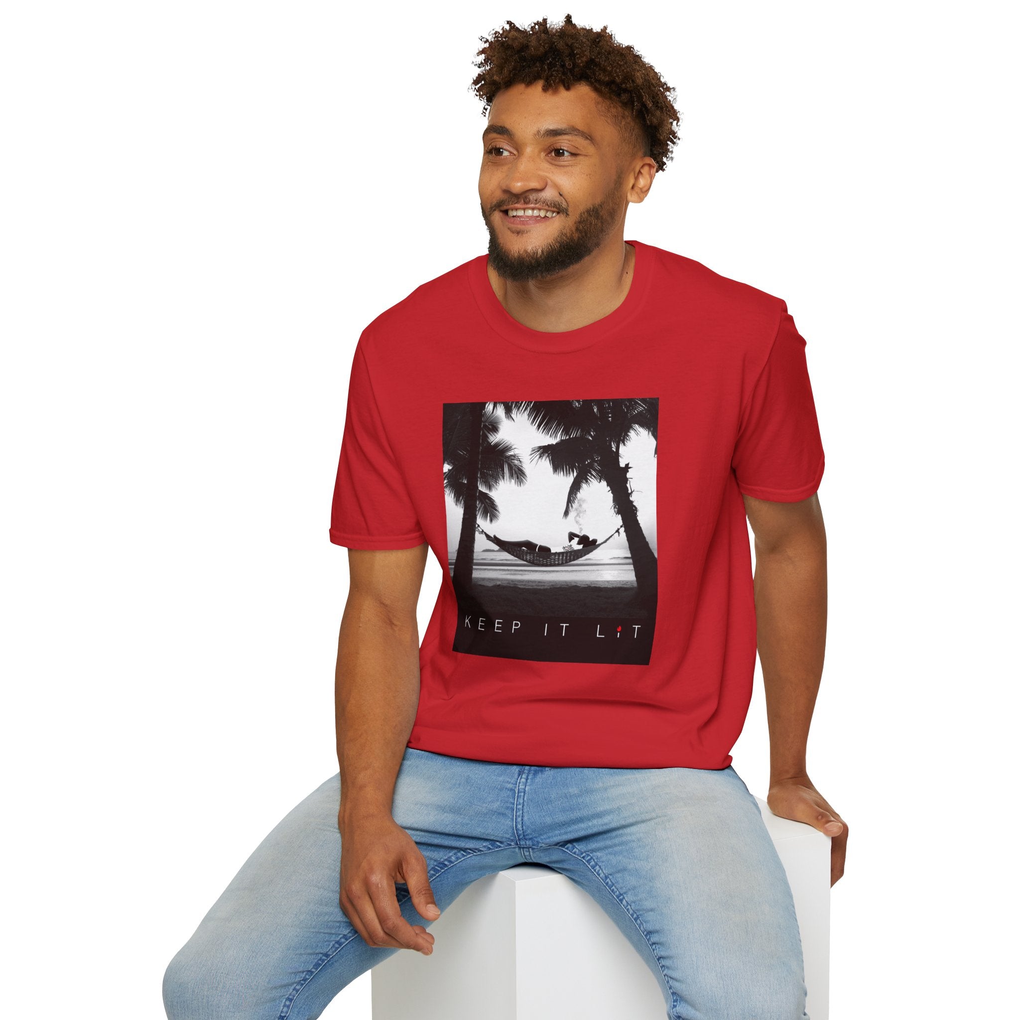 Palm Tree Hammock T-Shirt — "Keep It Lived" Tropical Graphic Tee