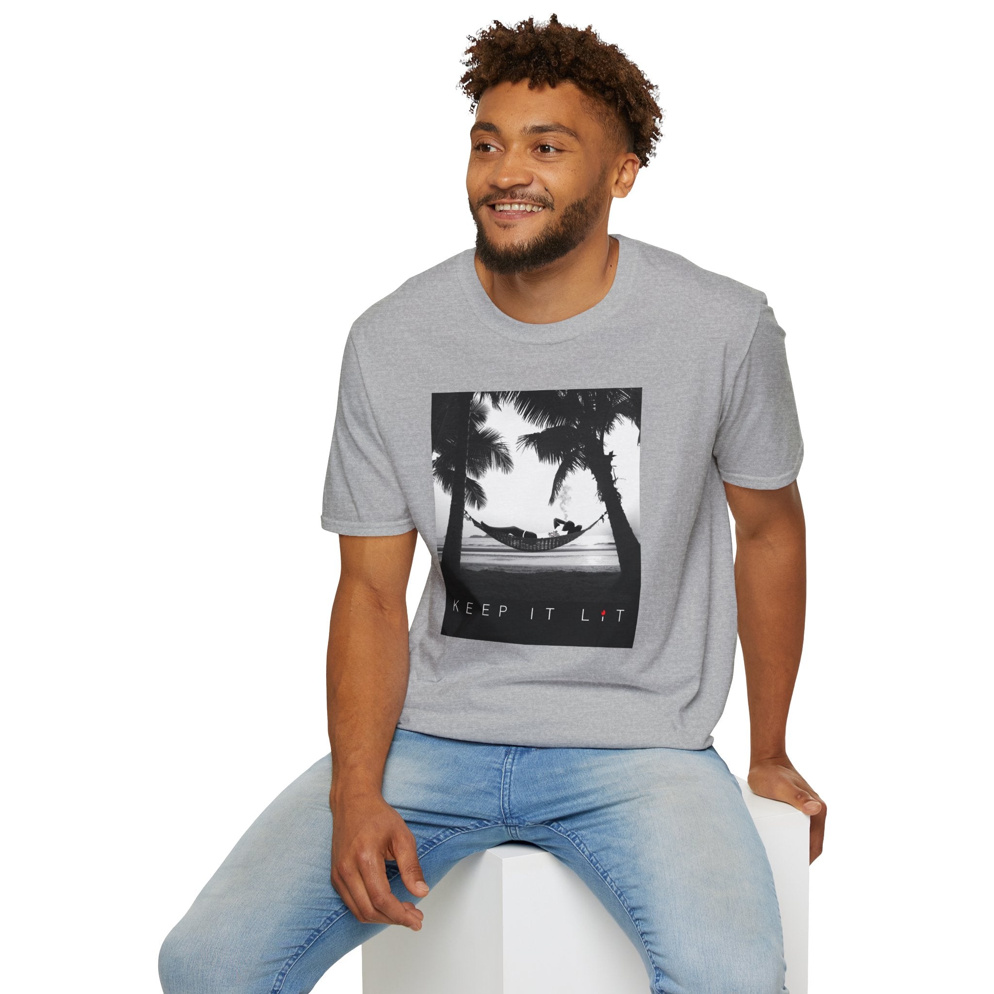 Palm Tree Hammock T-Shirt — "Keep It Lived" Tropical Graphic Tee
