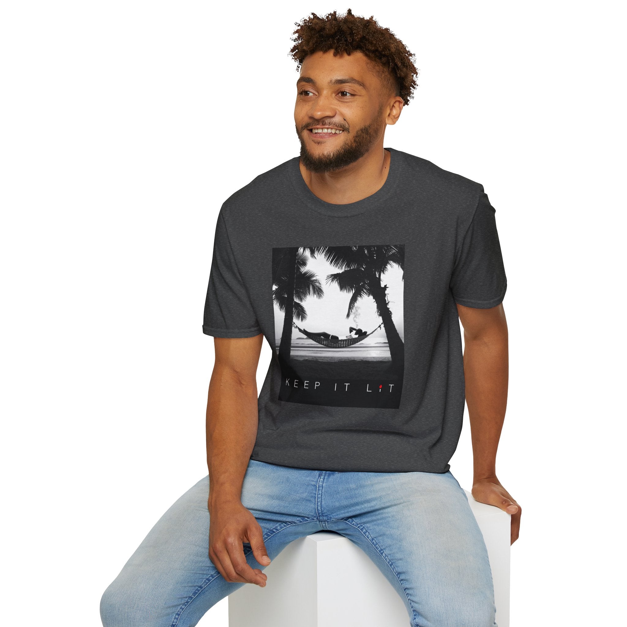 Palm Tree Hammock T-Shirt — "Keep It Lived" Tropical Graphic Tee