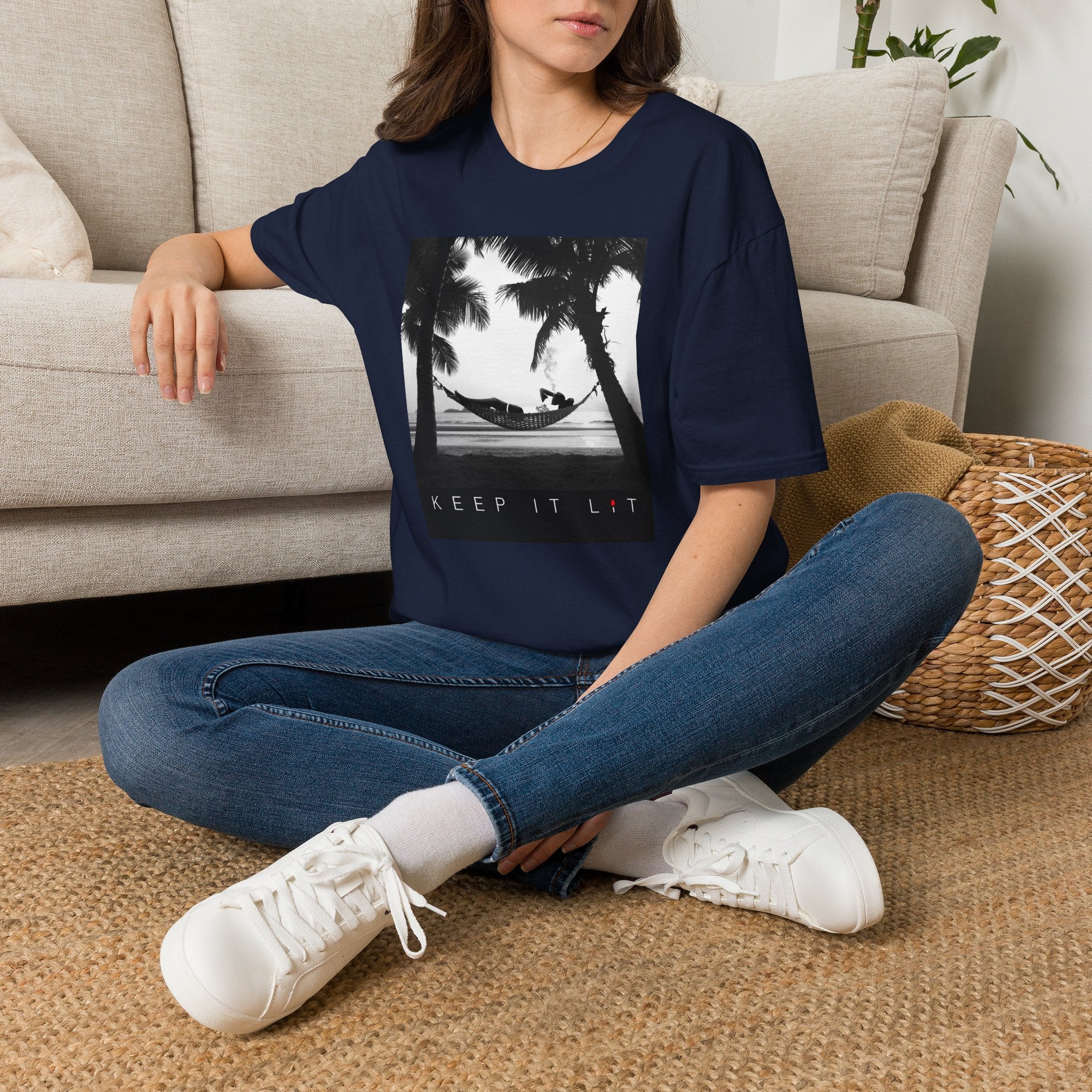 Palm Tree Hammock T-Shirt — "Keep It Lived" Tropical Graphic Tee