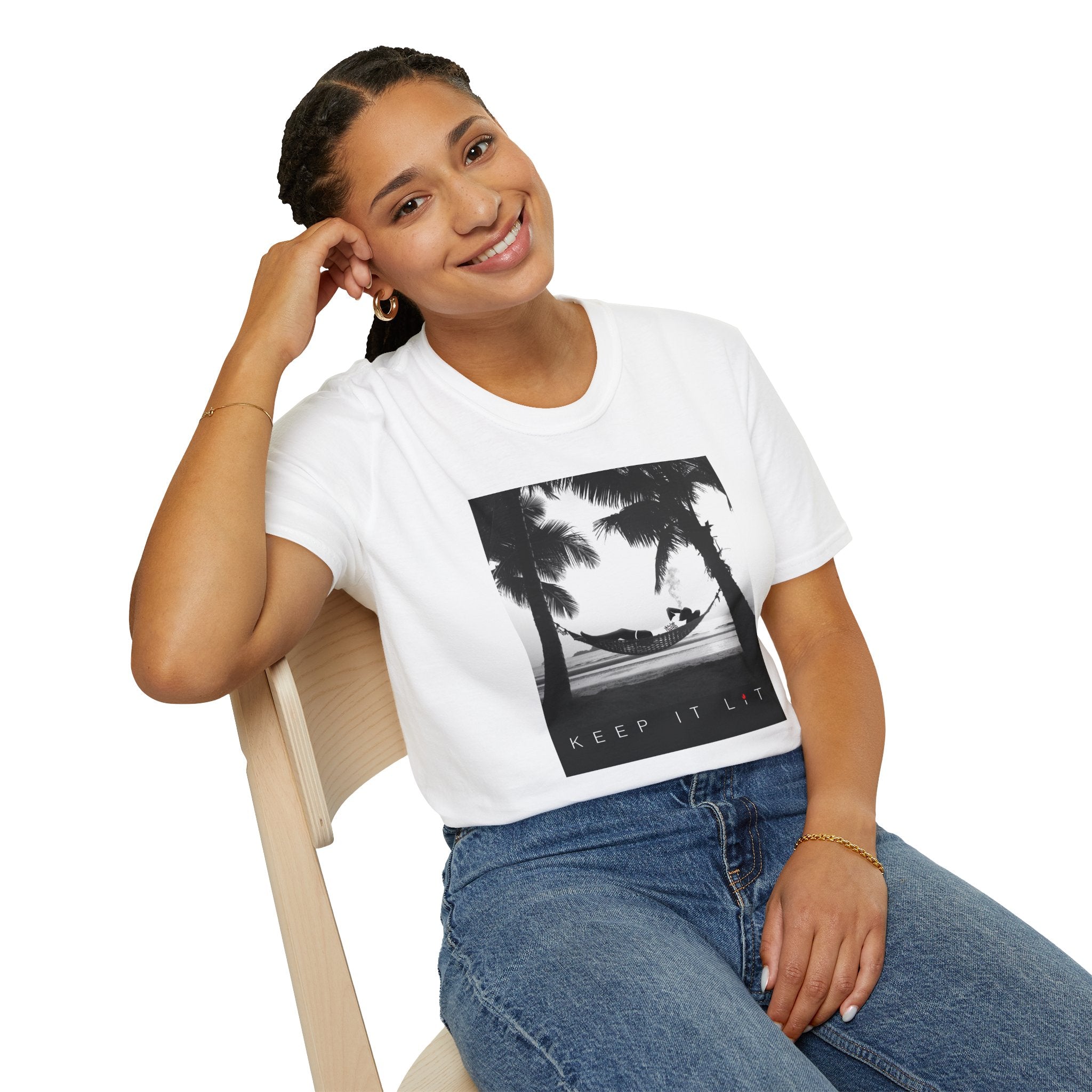 Palm Tree Hammock T-Shirt — "Keep It Lived" Tropical Graphic Tee