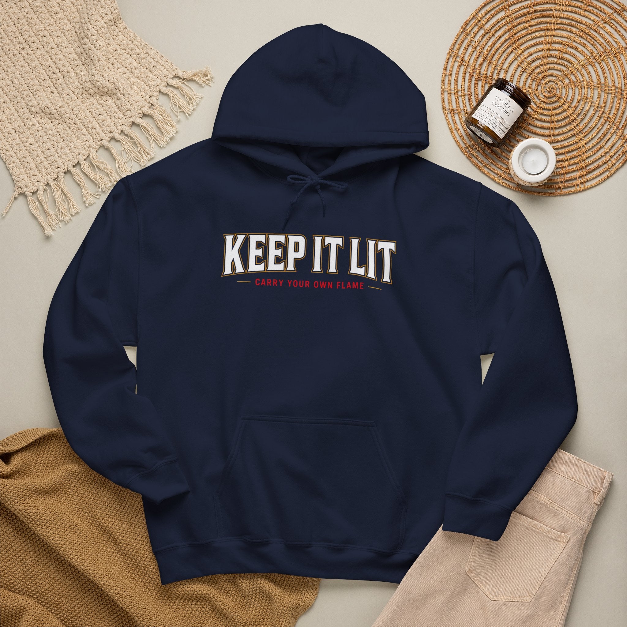 Keep It Lit Hoodie — Vintage Collegiate Graphic Hooded Sweatshirt
