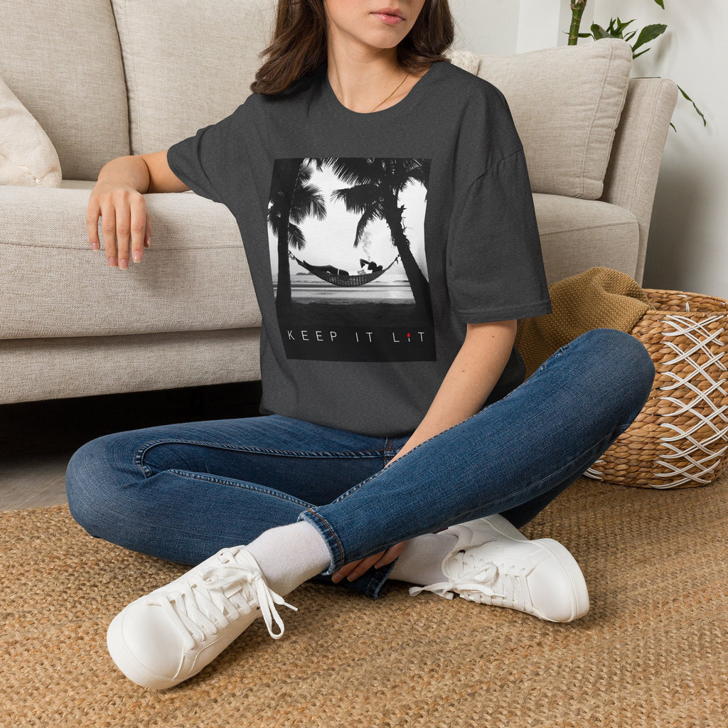 Palm Tree Hammock T-Shirt — "Keep It Lived" Tropical Graphic Tee