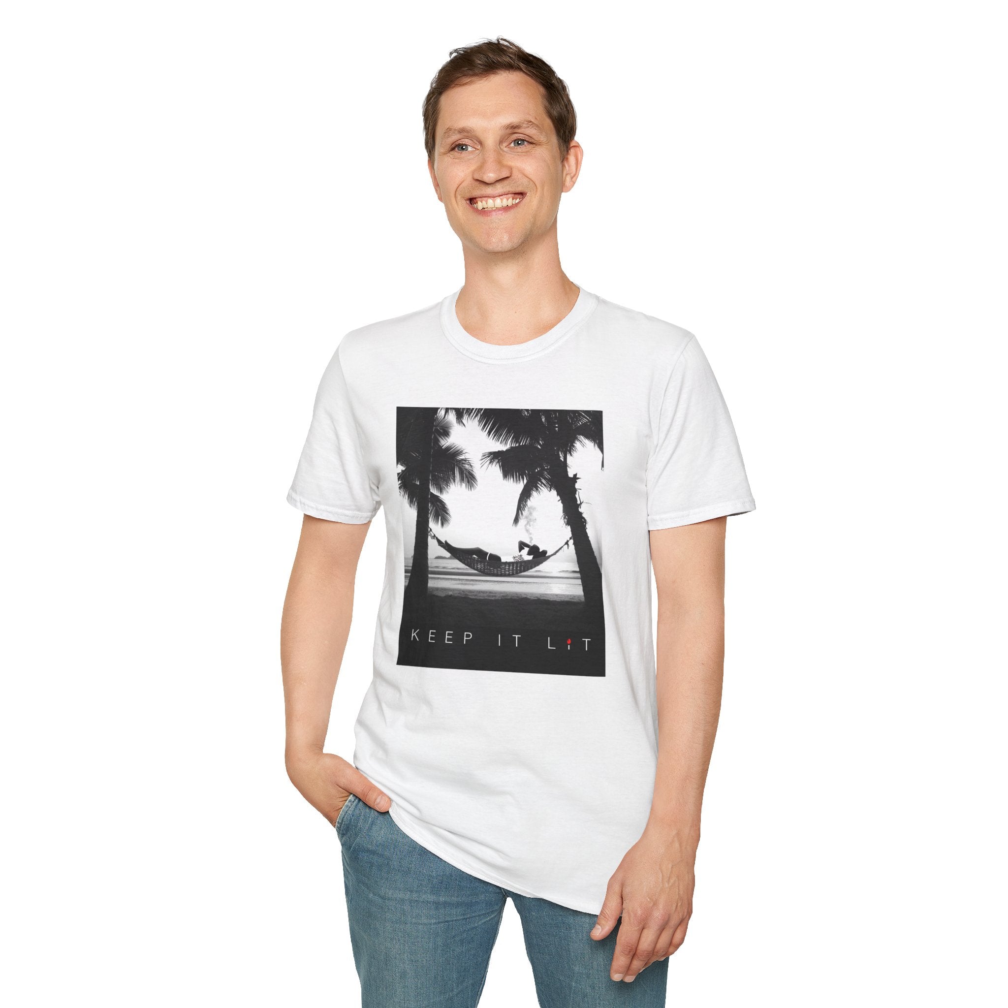 Palm Tree Hammock T-Shirt — "Keep It Lived" Tropical Graphic Tee