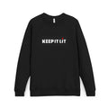 Keep It Lit Sweatshirt — Cozy Black Raglan Crewneck with Candle Graphic