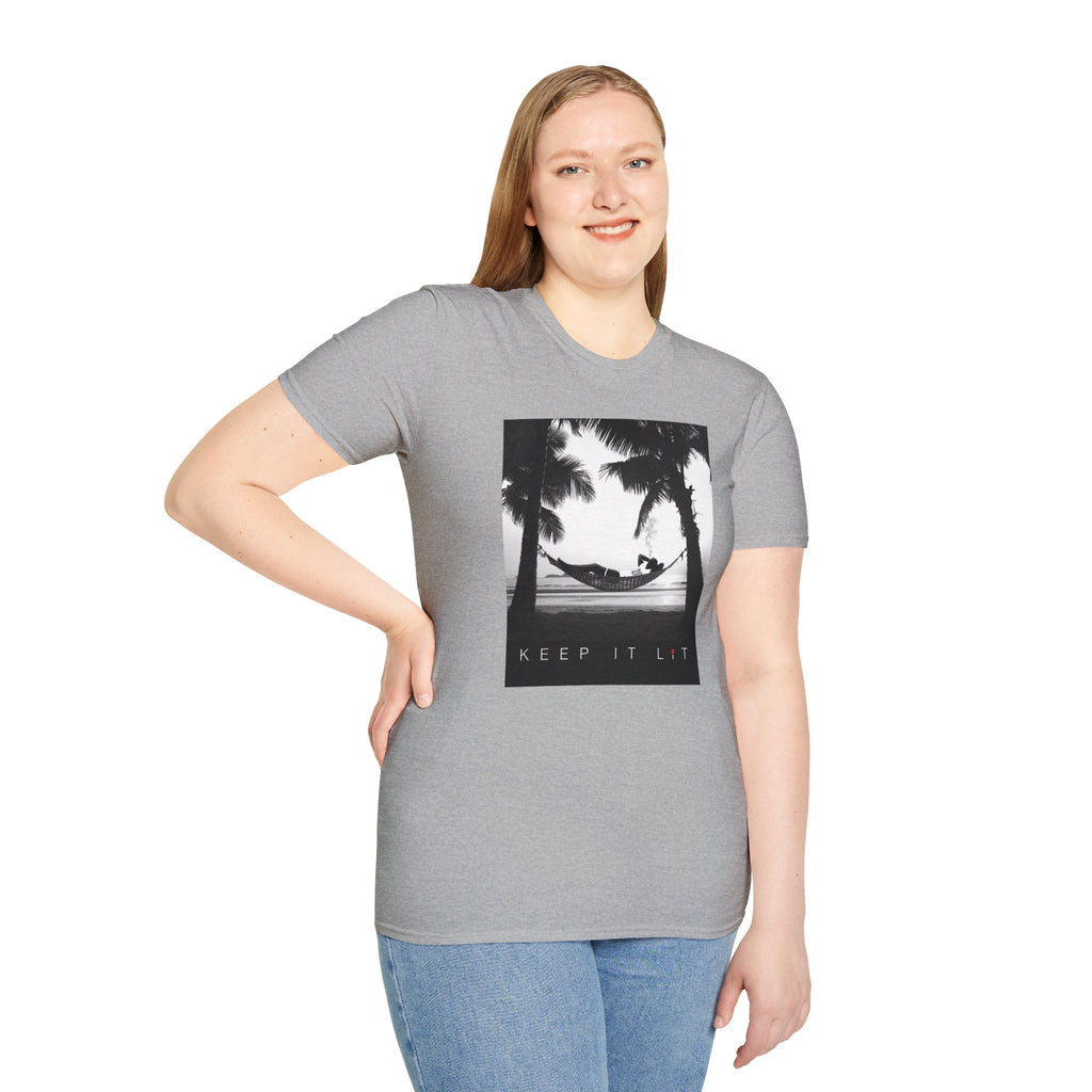 Palm Tree Hammock T-Shirt — "Keep It Lived" Tropical Graphic Tee