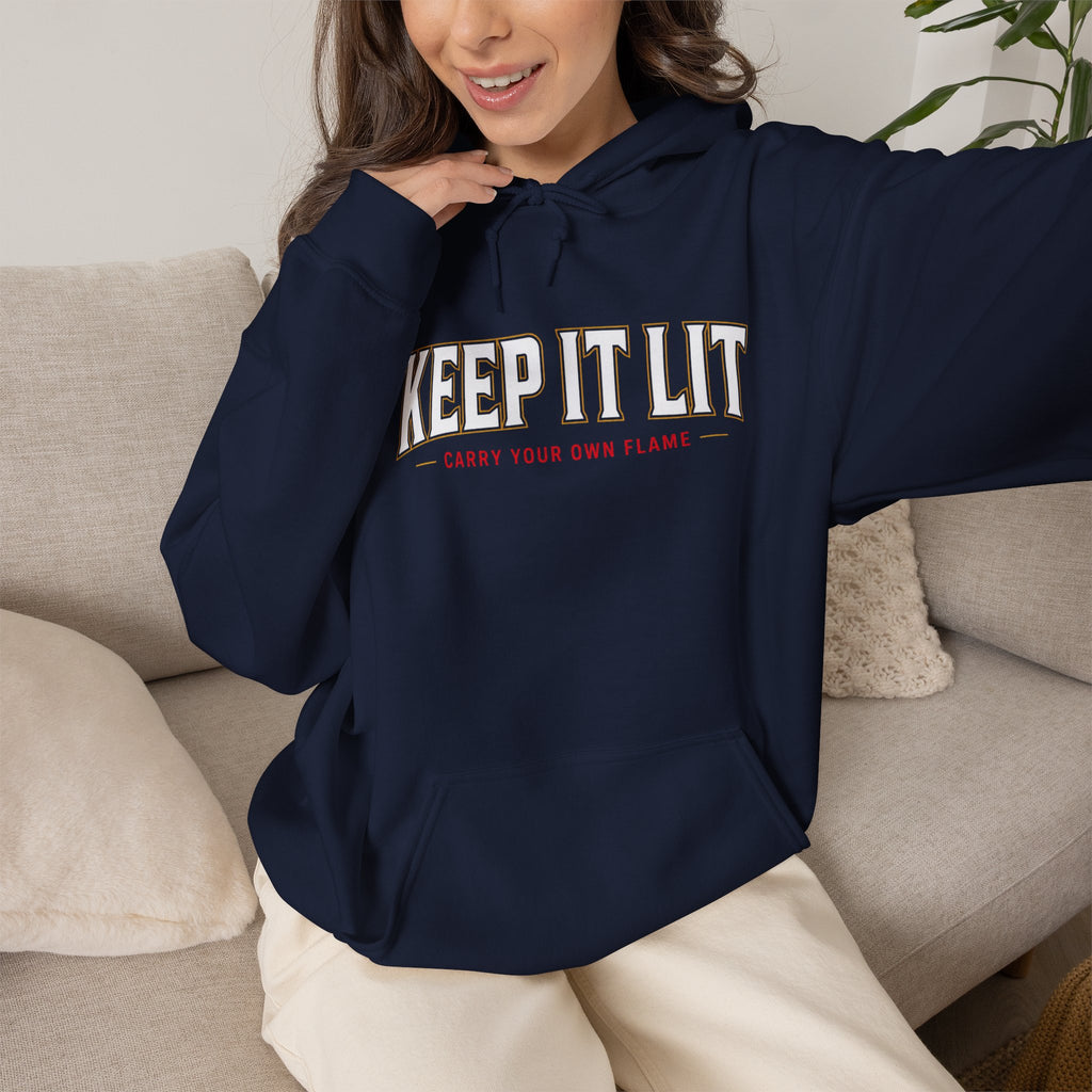 Keep It Lit Hoodie — Vintage Collegiate Graphic Hooded Sweatshirt