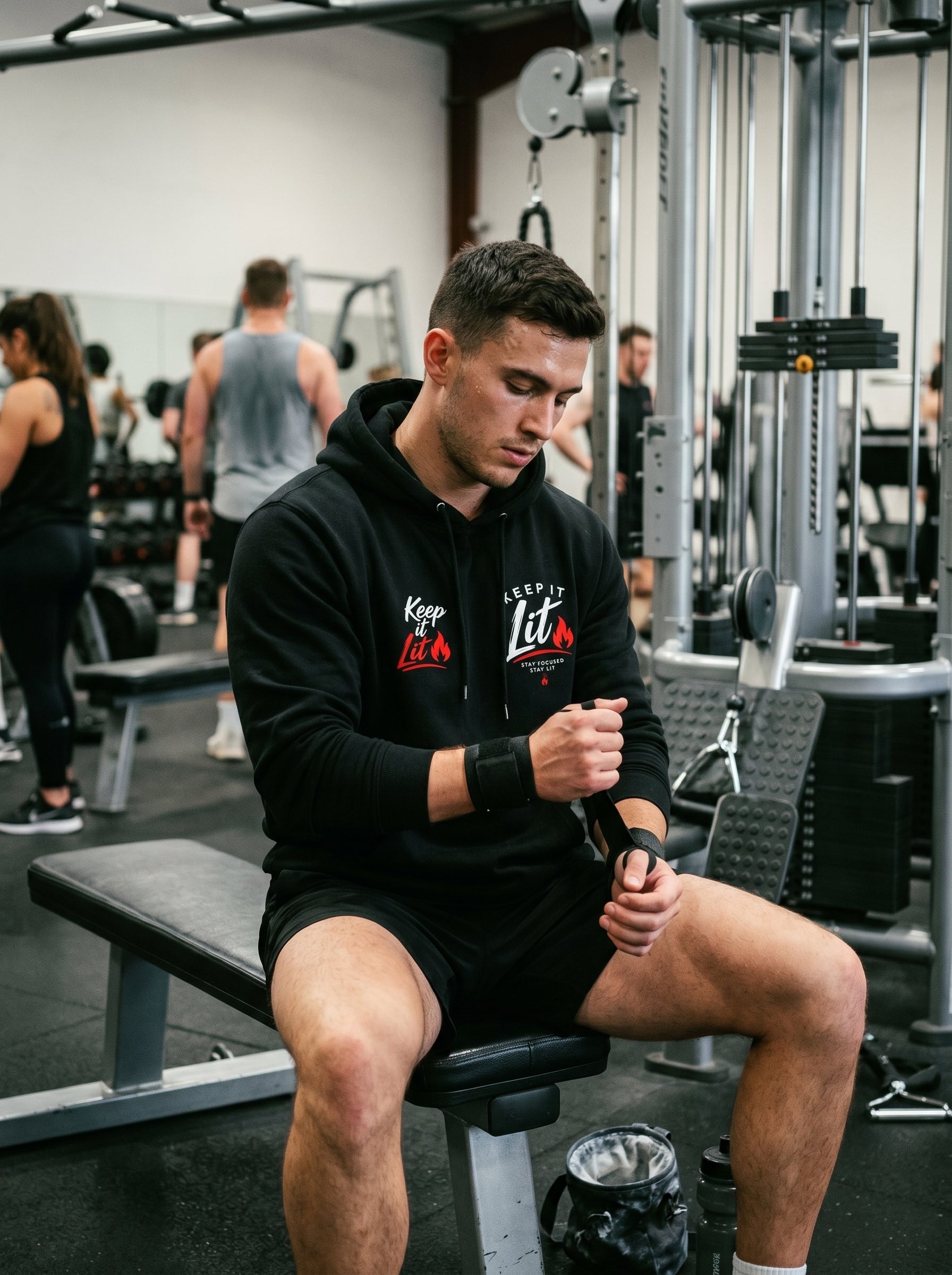 Keep It Lit Hoodie — Retro Flame Graphic Pullover