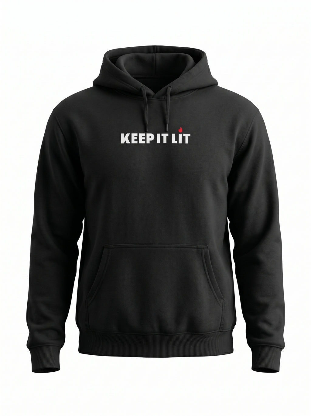 Keep It Lit Hoodie — Organic Relaxed Black Pullover