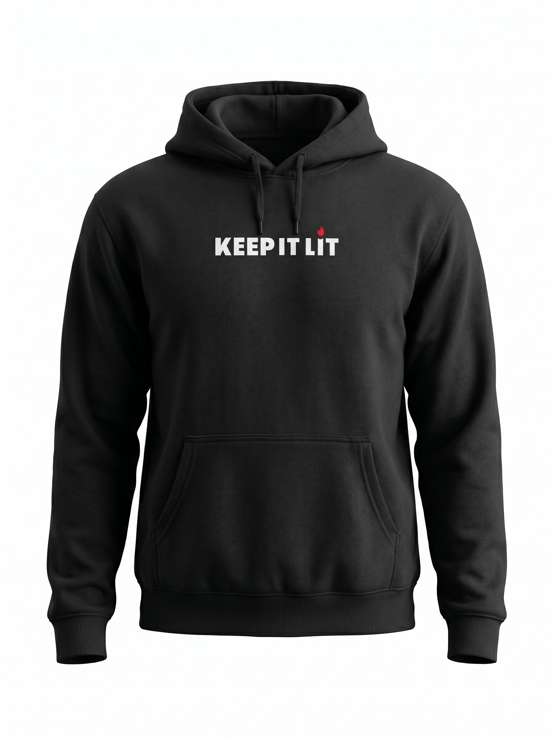 Keep It Lit Hoodie — Organic Relaxed Black Pullover