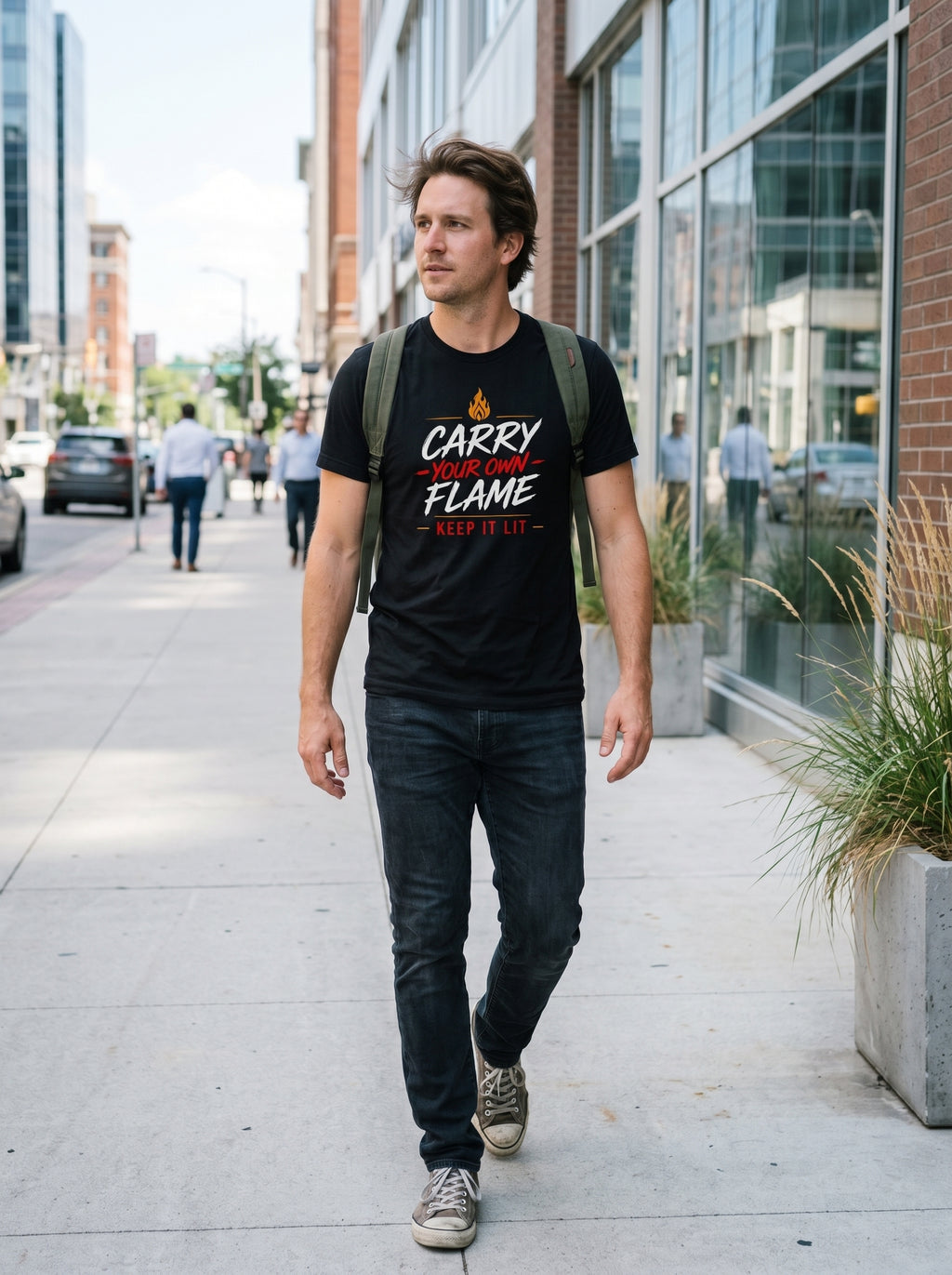 Carry Your Own Flame T-Shirt — Keep It Lit Inspirational Graphic Tee