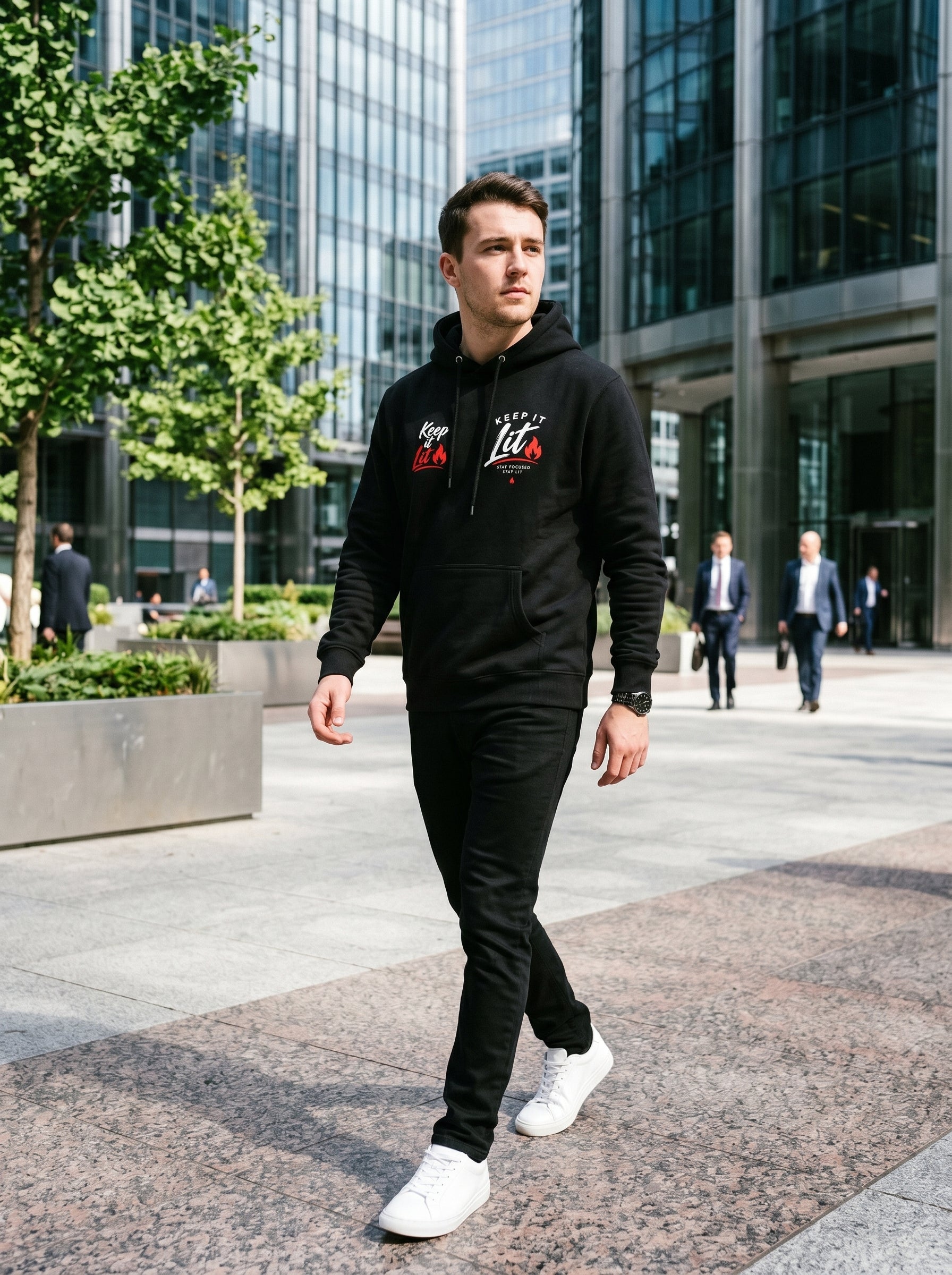 Keep It Lit Hoodie — Retro Flame Graphic Pullover