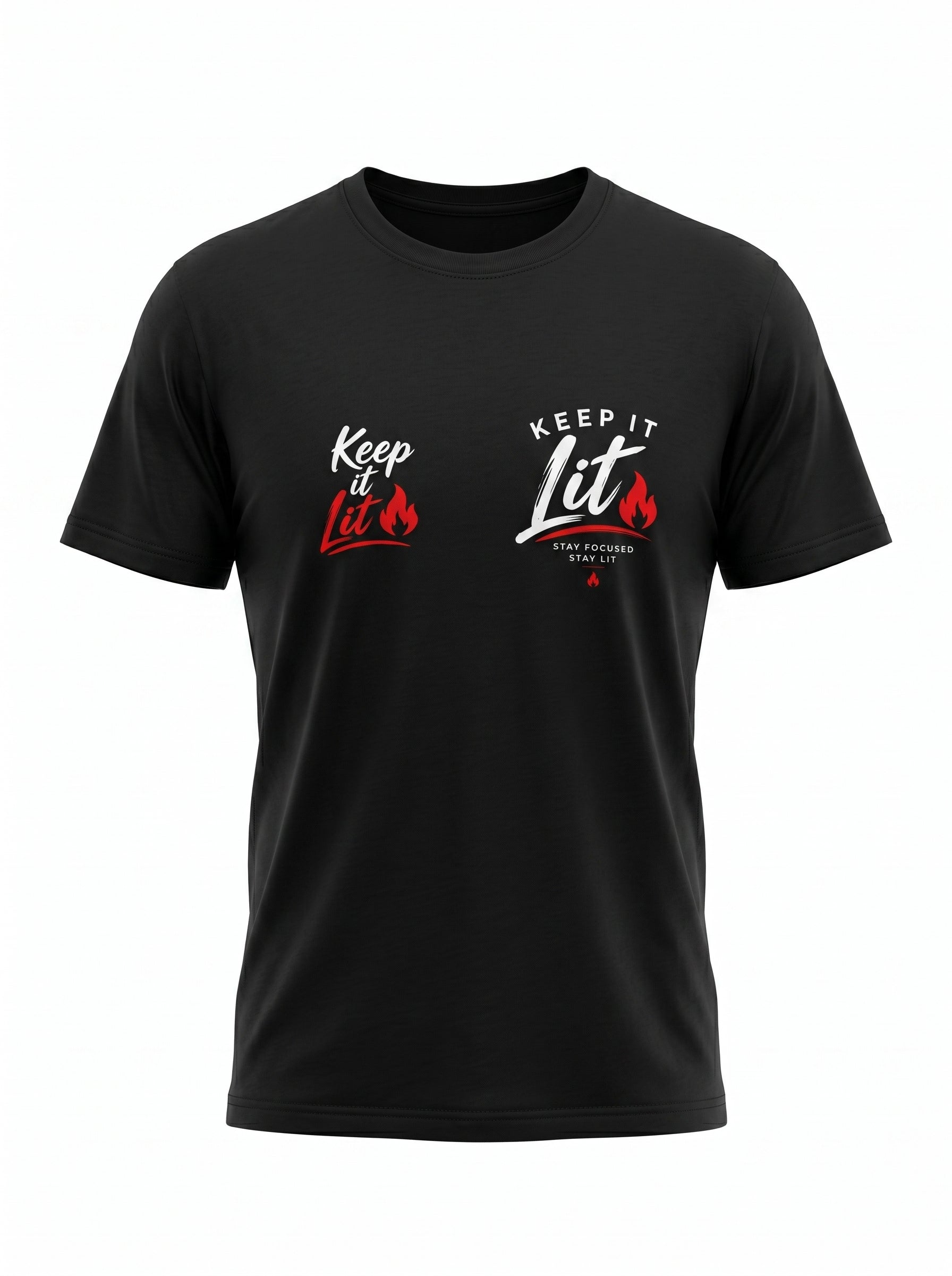 Keep It Lit Graphic Tee — "Keep It Lit" Fire Logo T-Shirt