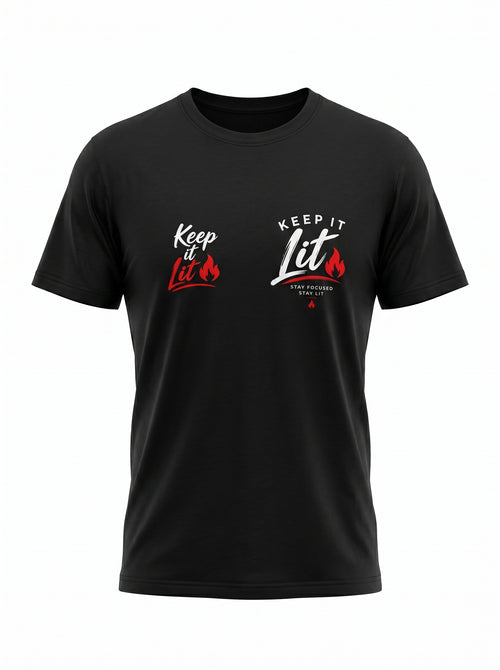Keep It Lit Graphic Tee — "Keep It Lit" Fire Logo T-Shirt