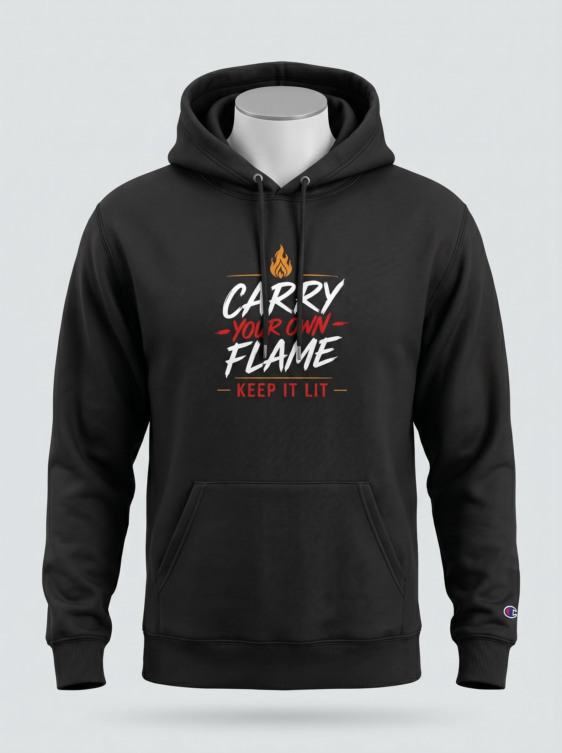 Carry Your Own Flame Hoodie — Inspirational Fire Graphic Pullover